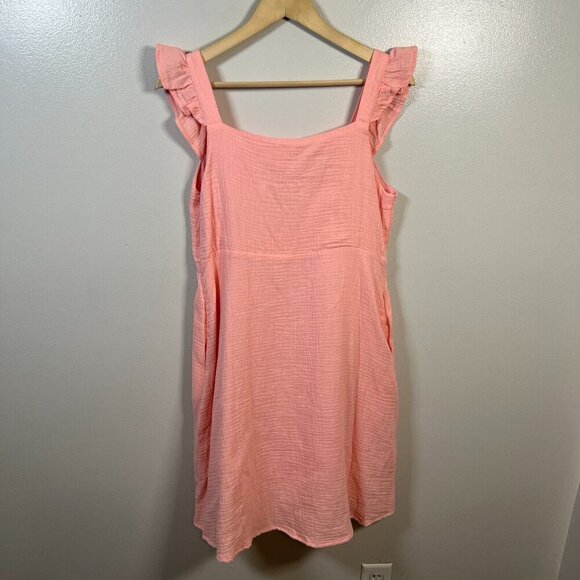 Victoria Dunn VD Lounge Gauze Dress Size Medium Pink Mini Sleeveless Vacation - Picture 2 of 12